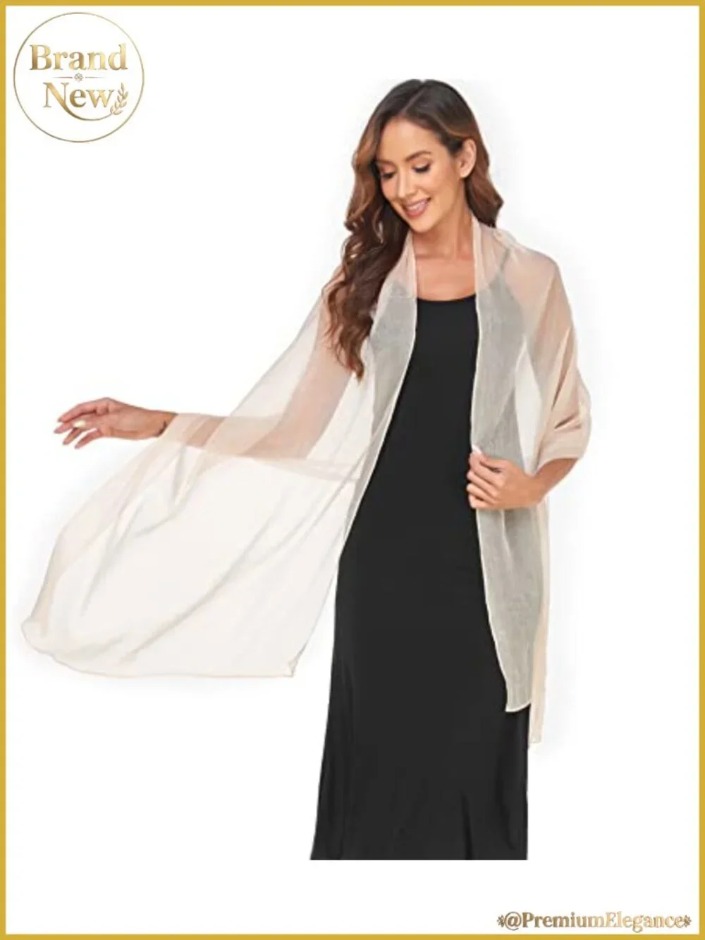 Silk Crepe Shawl Wrap - Sheer Chiffon Scarf for Evening Weddings